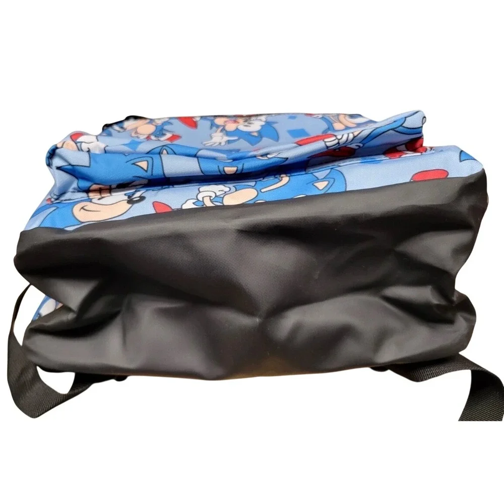 Sonic the Hedgehog Backpack Kids Blue Excellent All Over Print Gamer School Bag
